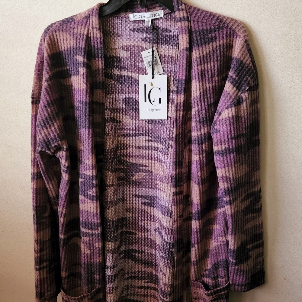 Purple Thermal Cardigan